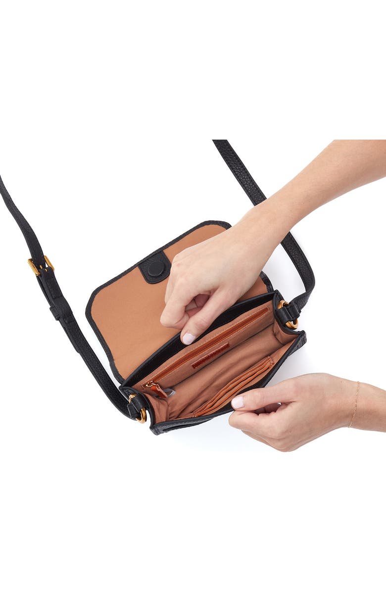 HOBO Small Eden Leather Crossbody Bag, Alternate, color, Black