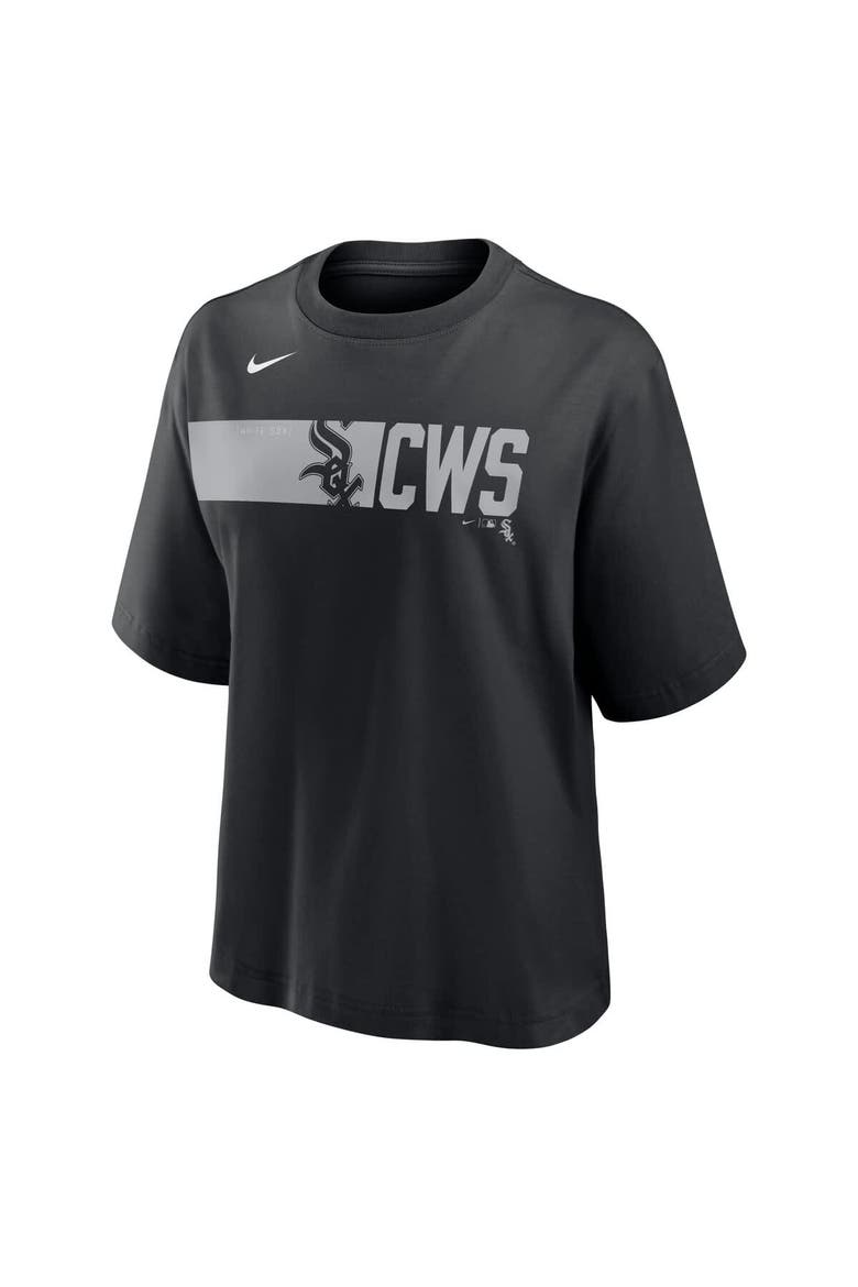 Women's Nike  Black Chicago White Sox Knockout Boxy T-Shirt, Alternate, color, Black