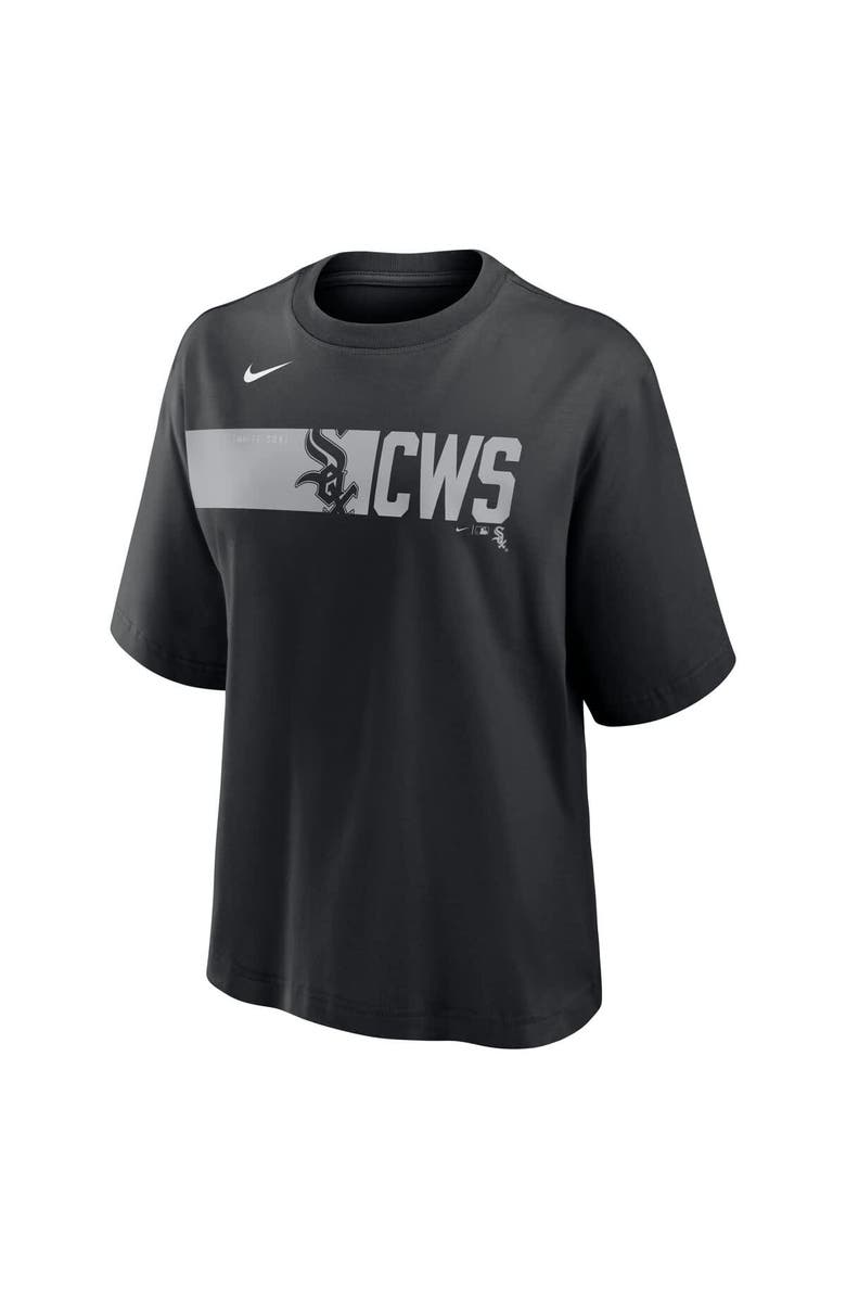 Nike Women's Nike  Black Chicago White Sox Knockout Boxy T-Shirt, Alternate, color, Black