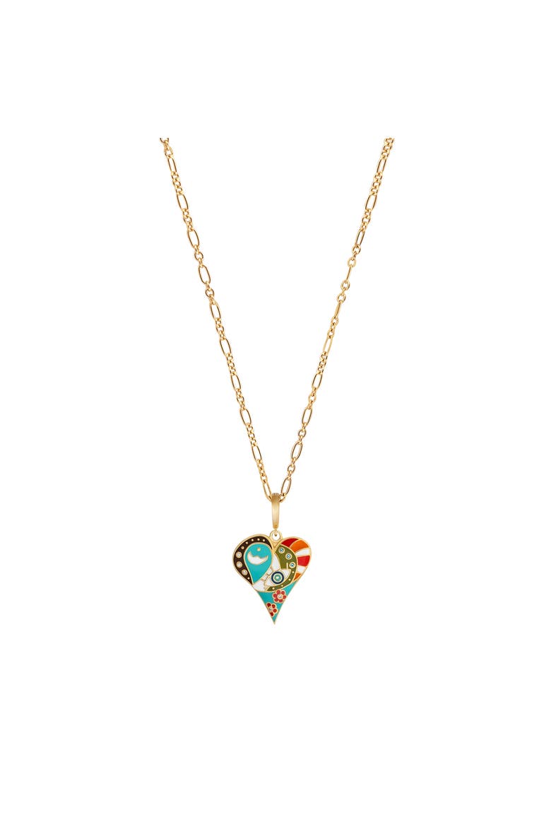 Expansive Love Heart Charm Necklace, Main, color, Gold/Multicolor