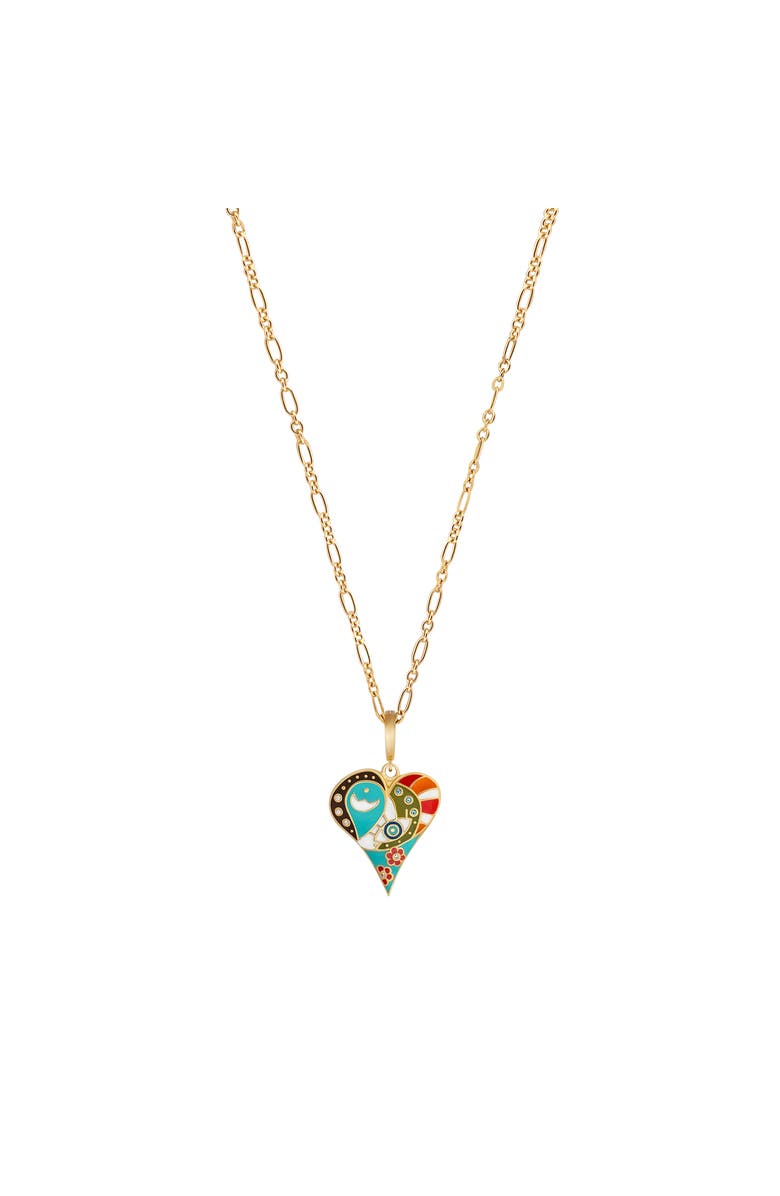 Karma and Luck Expansive Love Heart Charm Necklace, Main, color, Gold/Multicolor