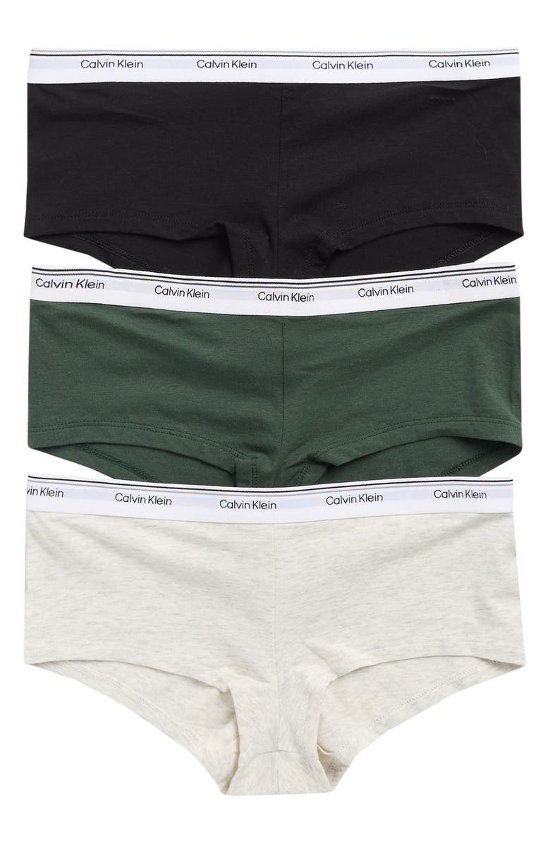 Calvin Klein Balance Assorted 3-Pack Boyshorts, Main, color, Black/ Green/ Beige