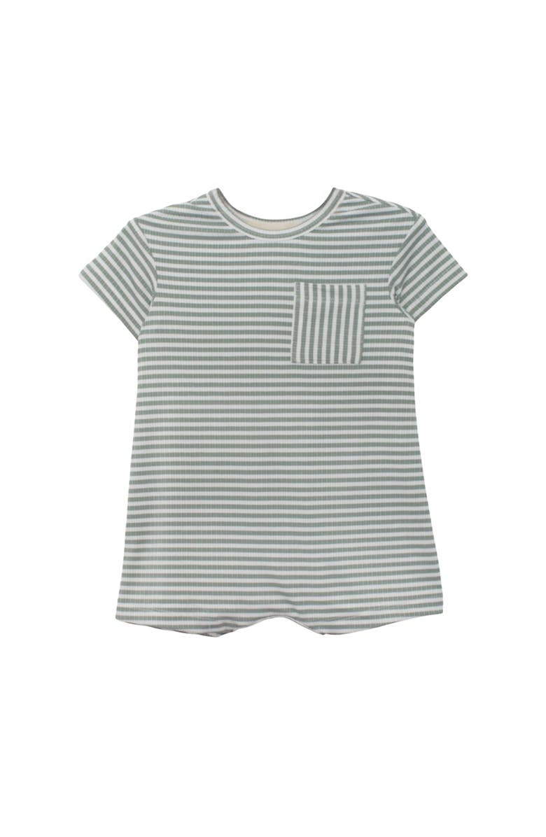 Beckett and Bear Frankie Short Sleeve Romper, Main, color, Green