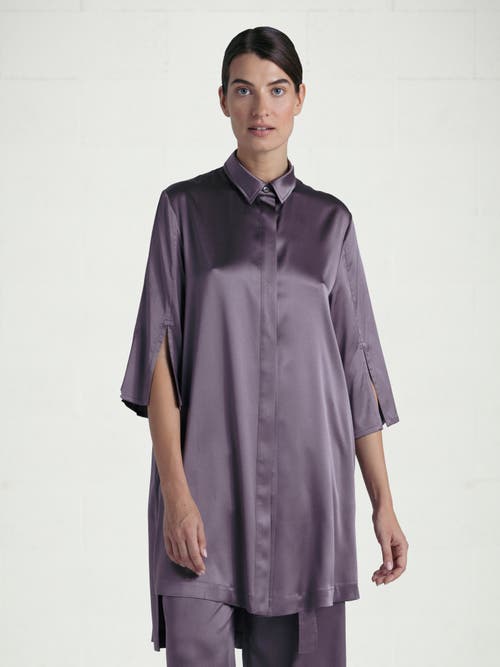 Alas Silk Long Shirt Dress