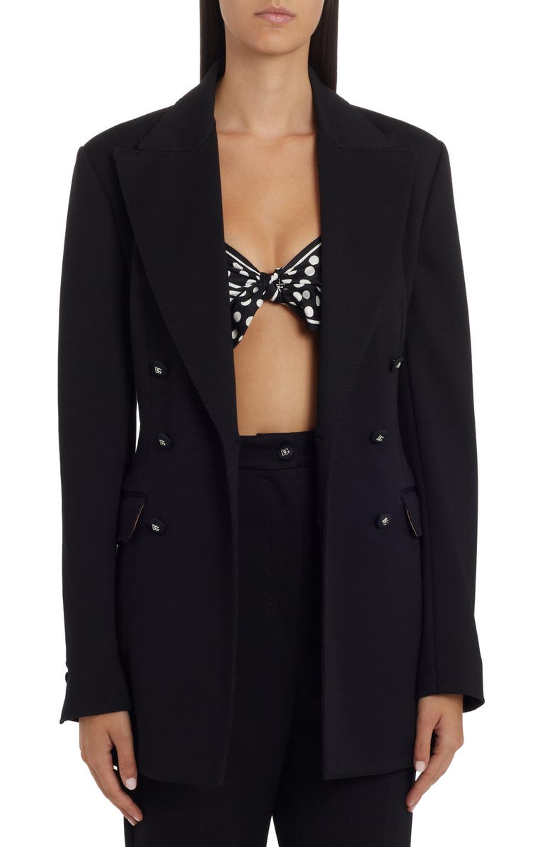 Dolce&Gabbana Double Breasted Jersey Blazer, Main, color, 