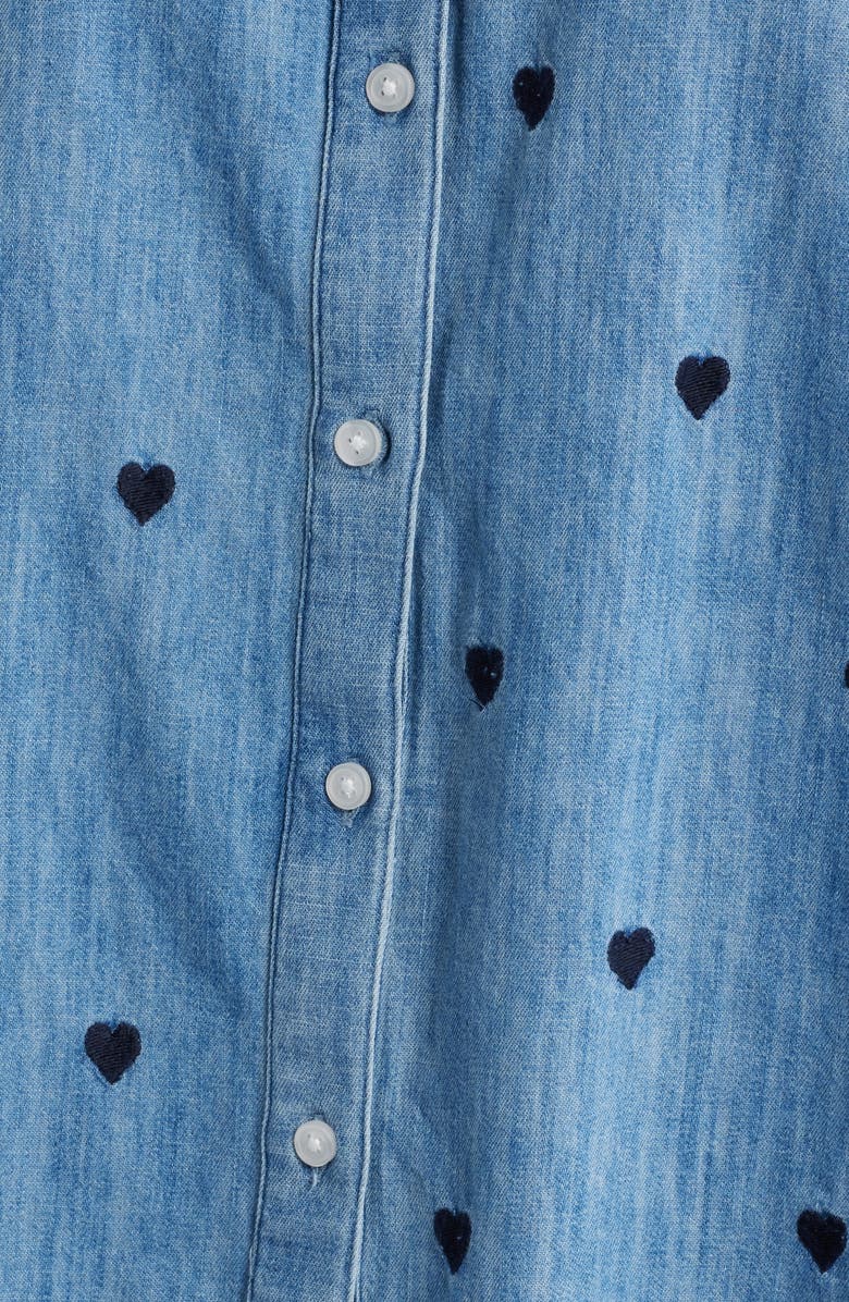 Caslon<sup
®</sup
 Heart Embroidered Cotton Chambray Button-Up Shirt, Alternate, color, Chambray- Navy Heart