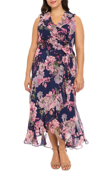 Chiffon Ruffle Dress (Plus Size)