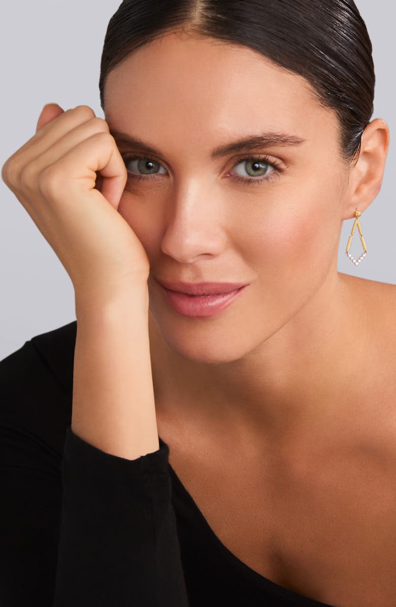 LAGOS Signature Caviar Diamond V Drop Earrings, Alternate, color, Gold Diamond