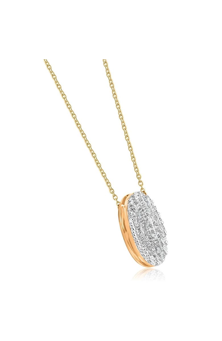 Bliss Diamond .85Ct Oval Diamond Halo Pendant Women's Gold Necklace 14mm Tall Lab Grown, Alternate, color, 10K Yellow Gold