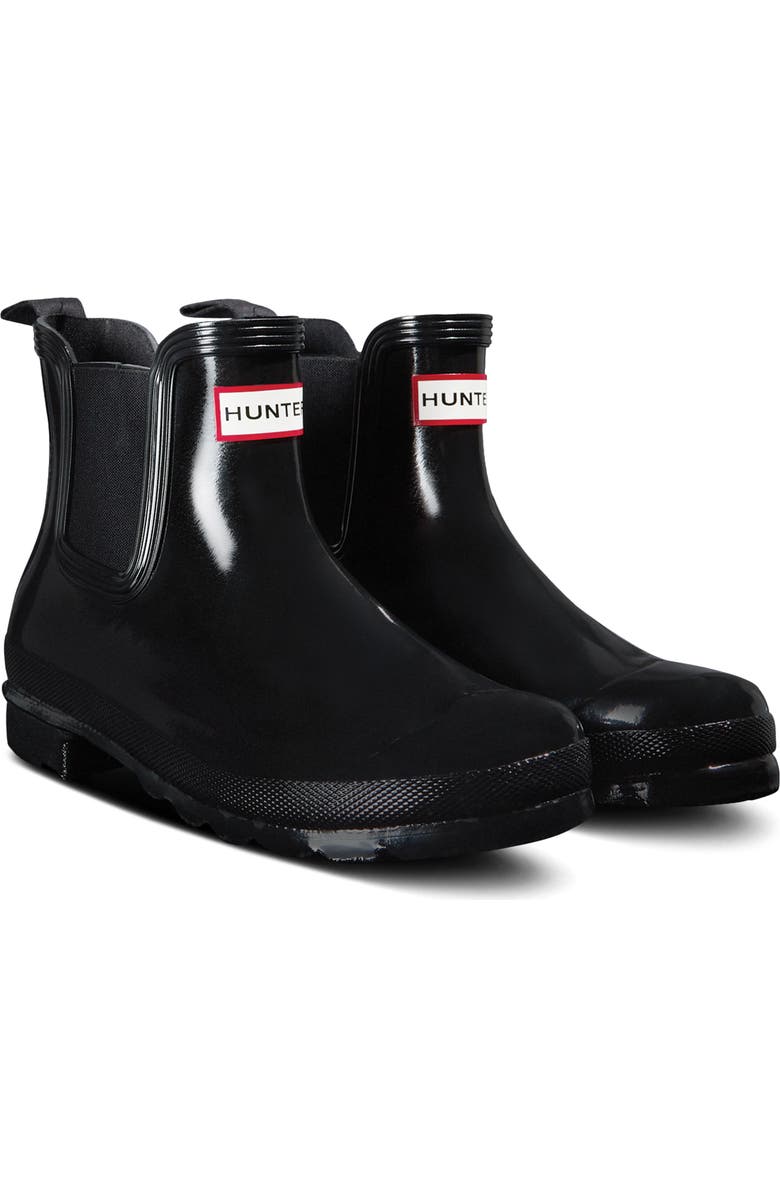 Hunter Original Gloss Waterproof Chelsea Boot, Main, color,