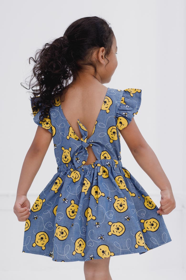 Winnie the Pooh Chambray Dress, Alternate, color, Pooh Medium Blue