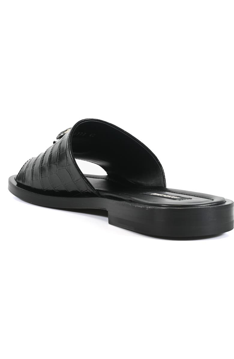 Roberto Cavalli Croc Embossed Slide Sandal, Alternate, color, Black