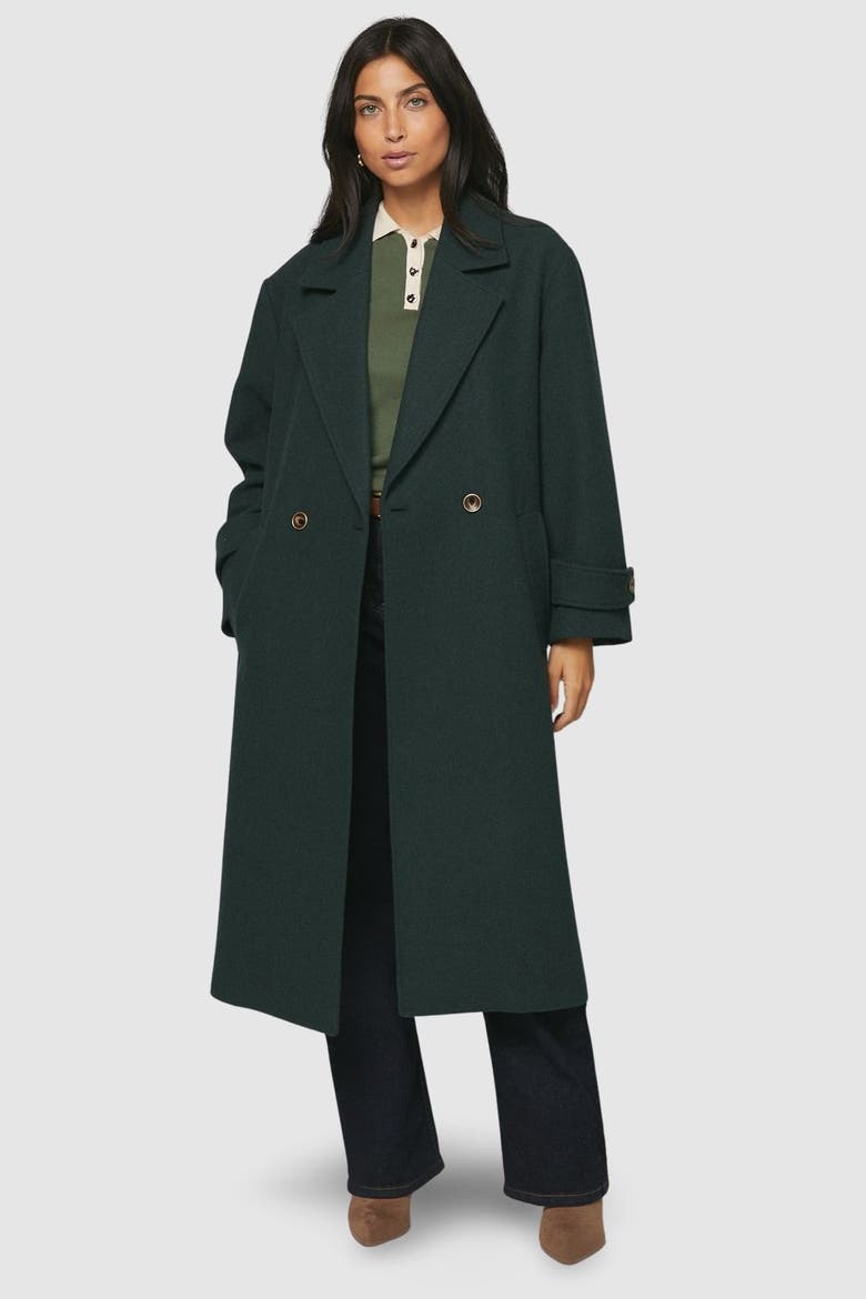 Double Breasted Car Coat, Alternate, color, Green