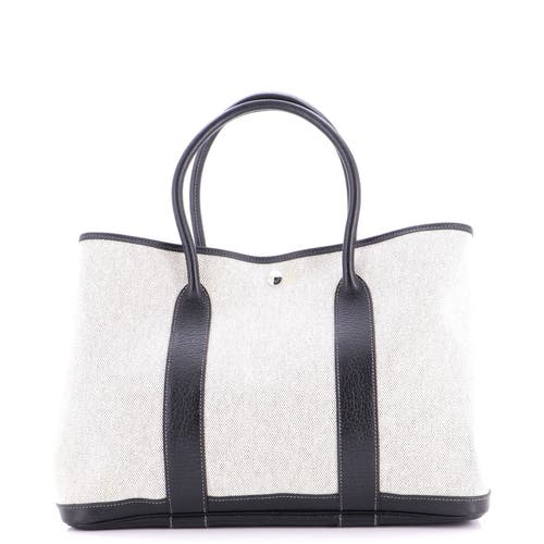 Pre-owned Hermes  Hermes Garden Party Tote Toile And Leather 36 In Black