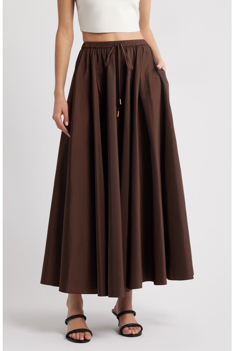 Rosalee Drawstring Maxi Skirt, Main, color, JAVA