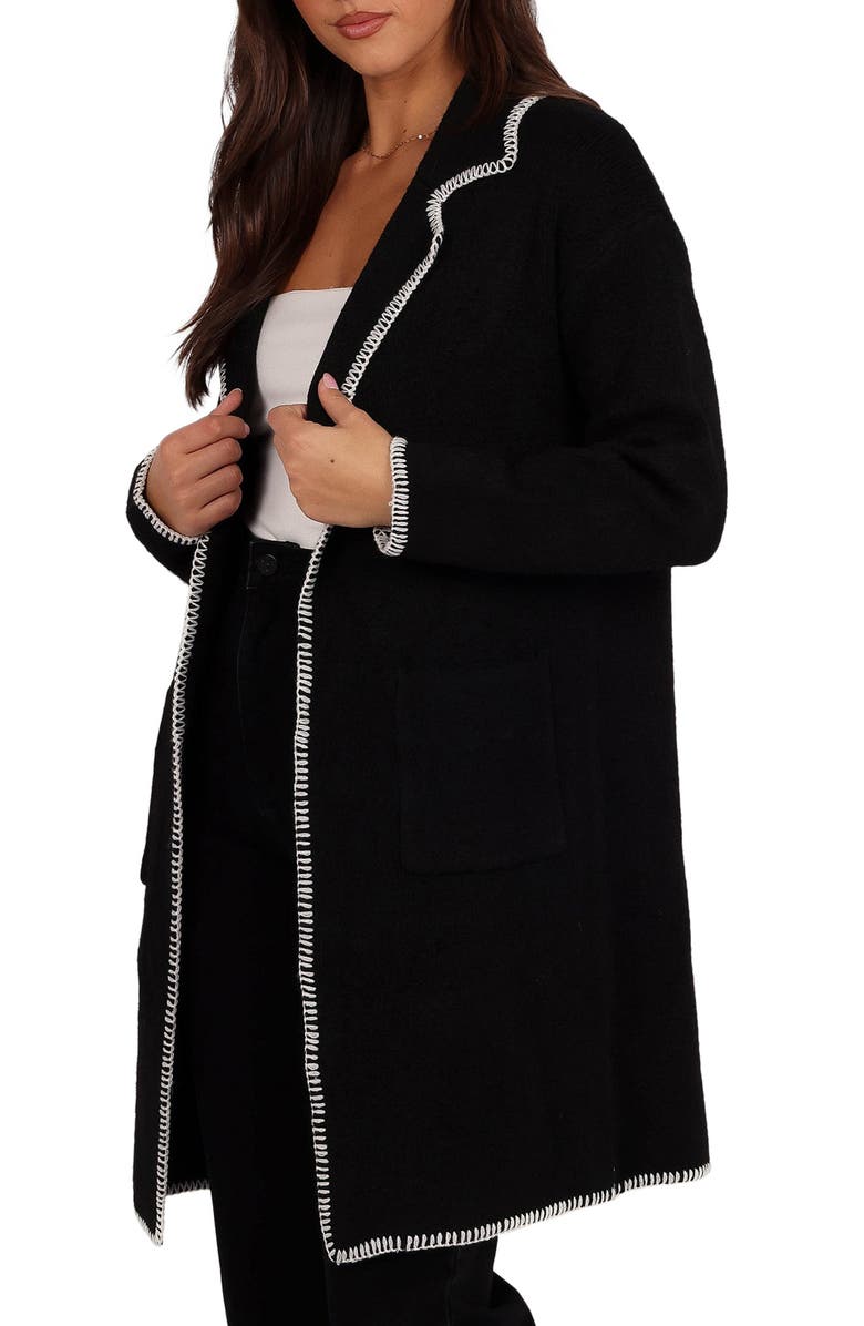 Petal & Pup Oaklynn Whipstitched Sweater Coat, Alternate, color, Black