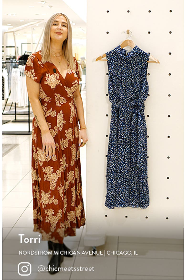 Dot Print Sleeveless Midi Dress video