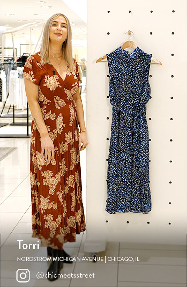 Dot Print Sleeveless Midi Dress, sales video thumbnail