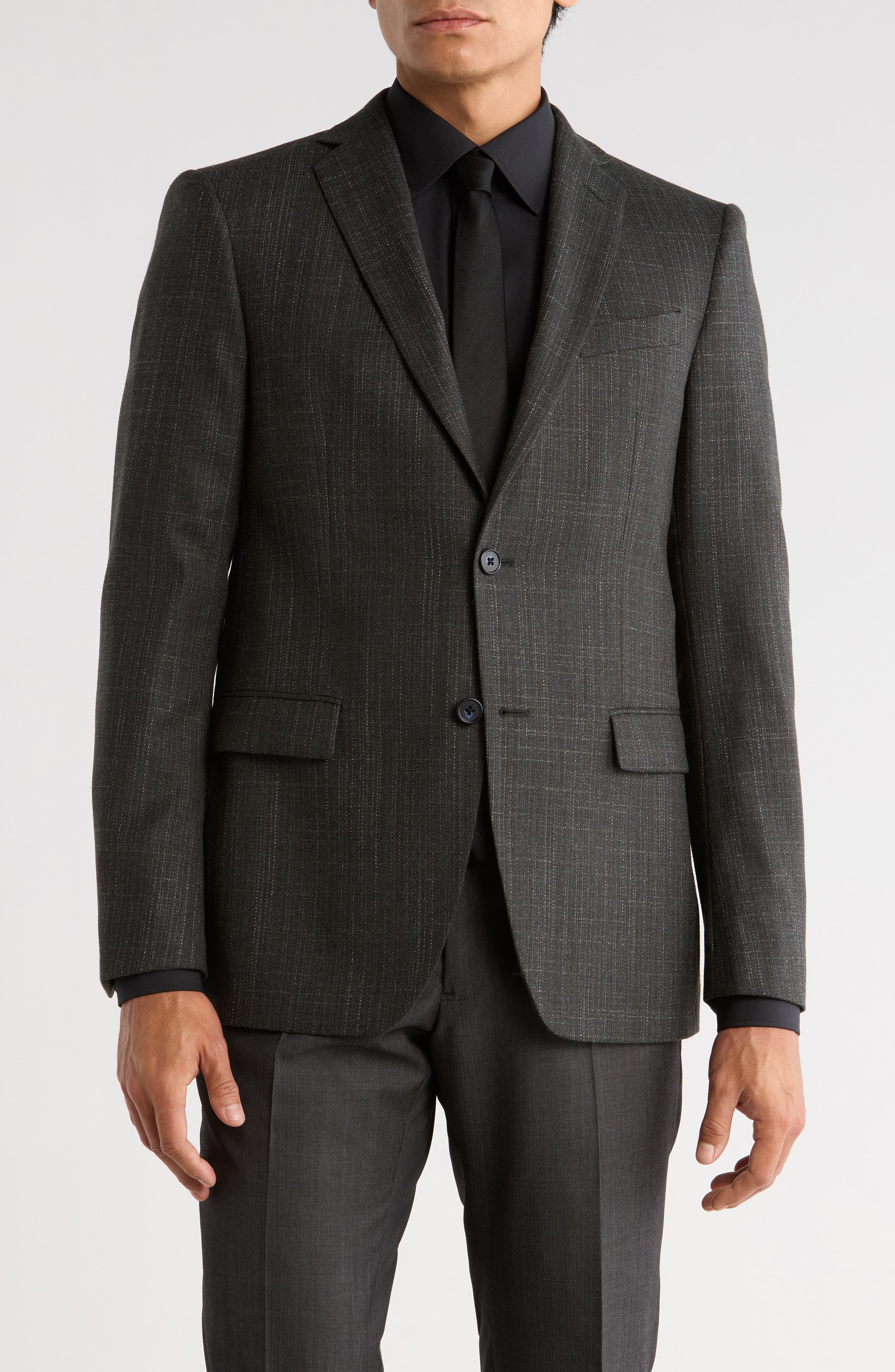 John Varvatos Star USA Plaid Knit Sport Coat