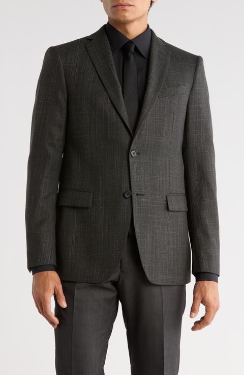Plaid Knit Sport Coat