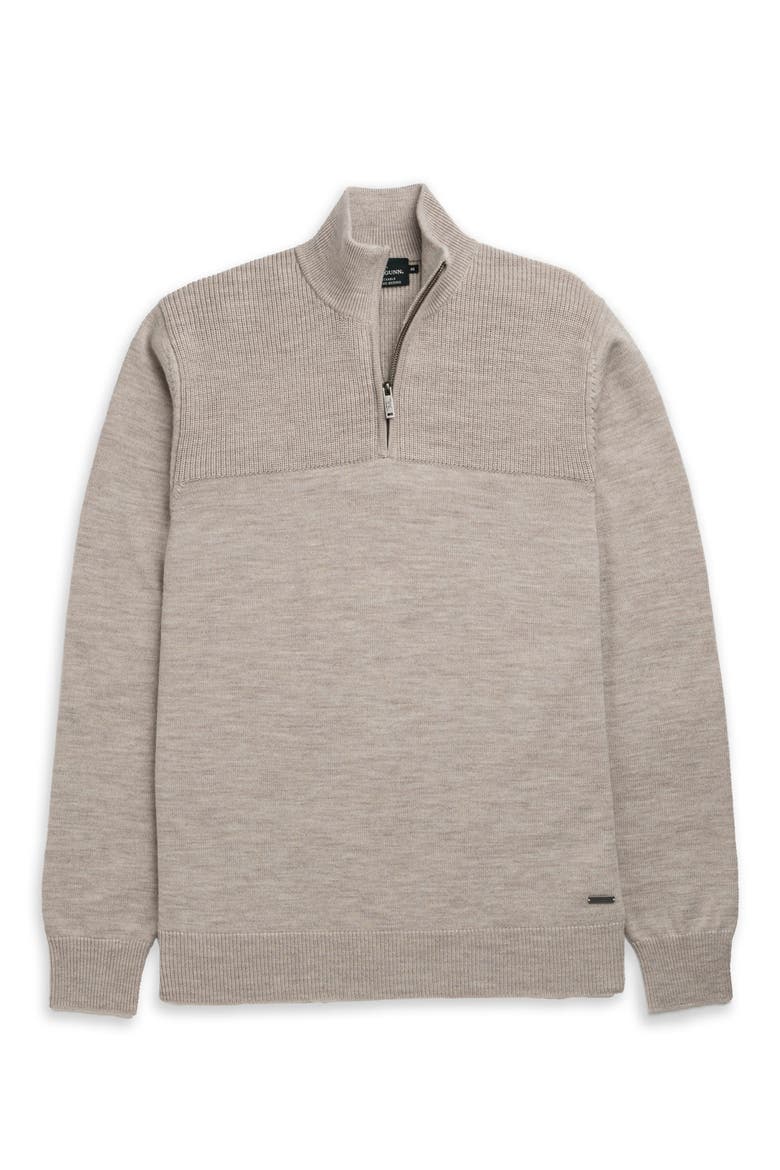Quail Rise Merino Wool Quarter Zip Sweater, Alternate, color, NATURAL