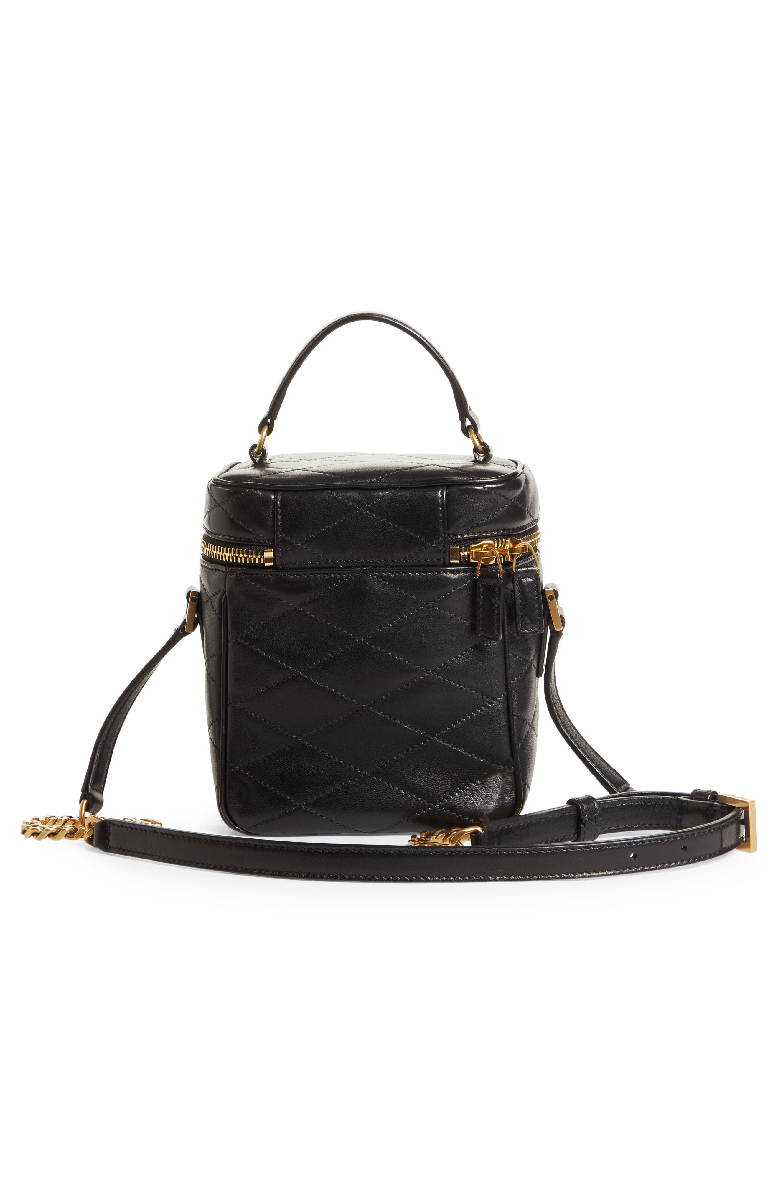 Saint Laurent Vanity Case Quilted Leather Top Handle Bag, Alternate, color, 