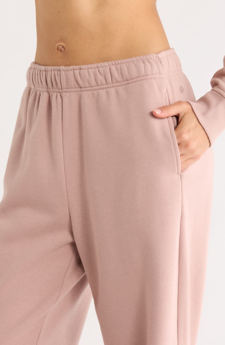 Zella Ultracozy Fleece Straight Leg Sweatpants, Alternate, color, Pink Fawn