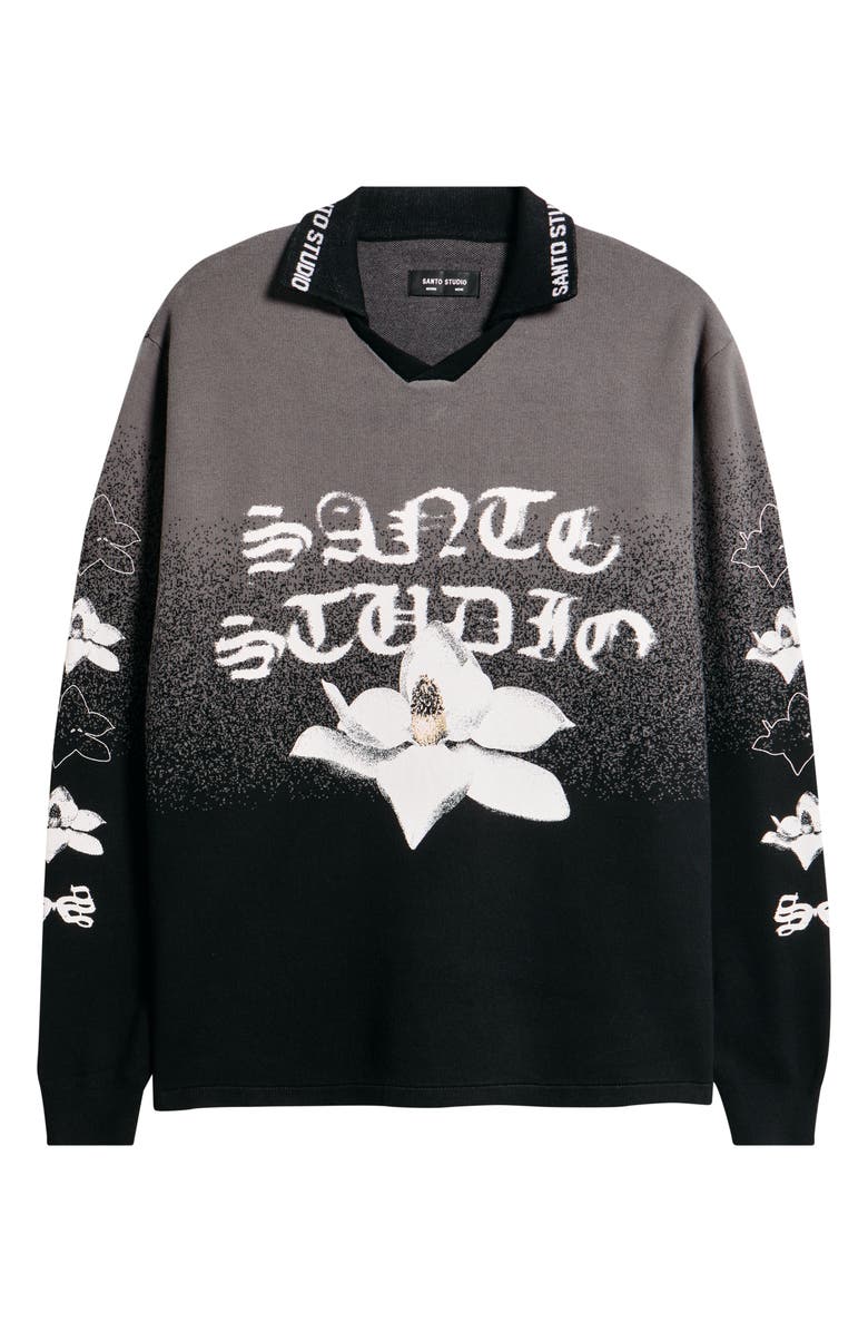 SANTO STUDIO Khalil Rountree Lotus Knit Jersey, Alternate, color, Black