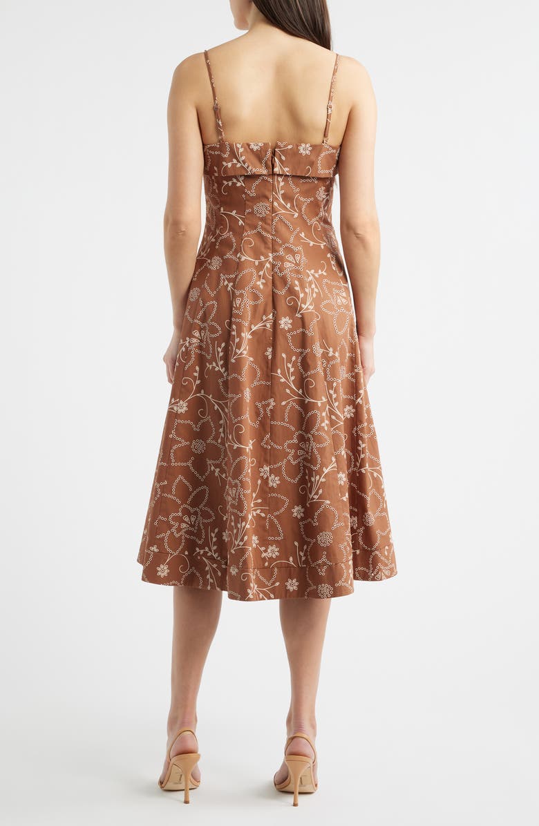 Sam Edelman Embroidery Print Cotton Dress, Alternate, color, Mocha