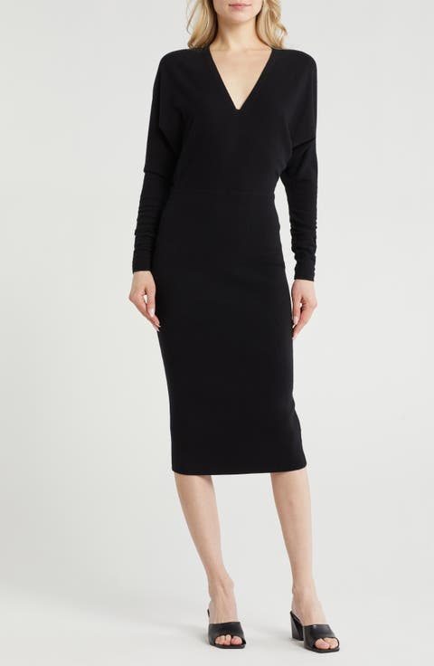 Jenna Ruched Long Sleeve Knit Dress