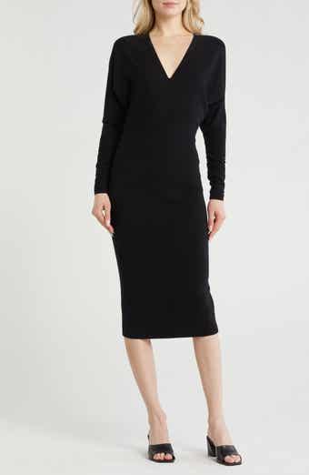 Jenna Ruched Long Sleeve Knit Dress