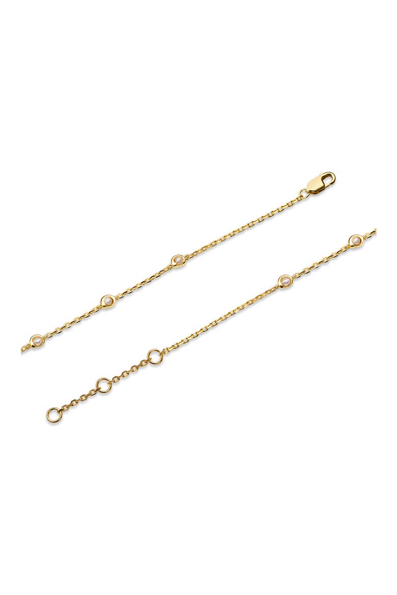 Freshwater Pearl Station Chain Bracelet, Alternate, color, GOLD