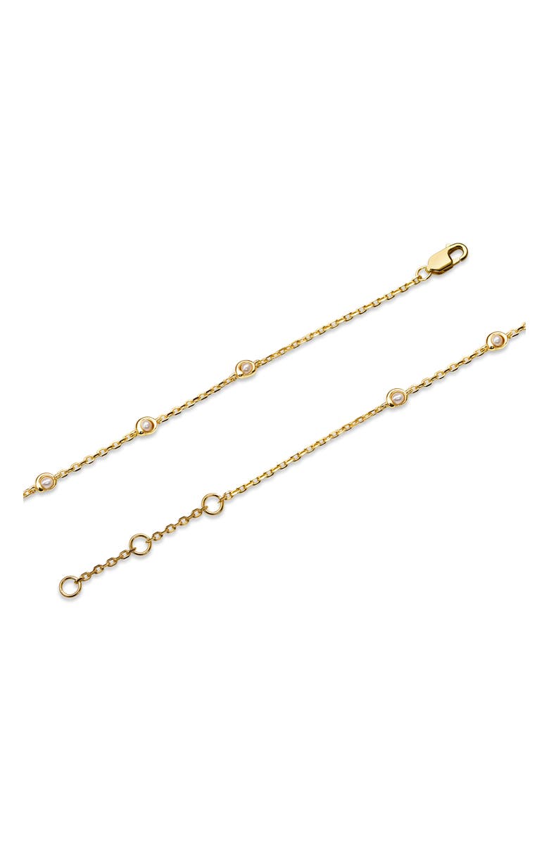 DEVATA Freshwater Pearl Station Chain Bracelet, Alternate, color, Gold