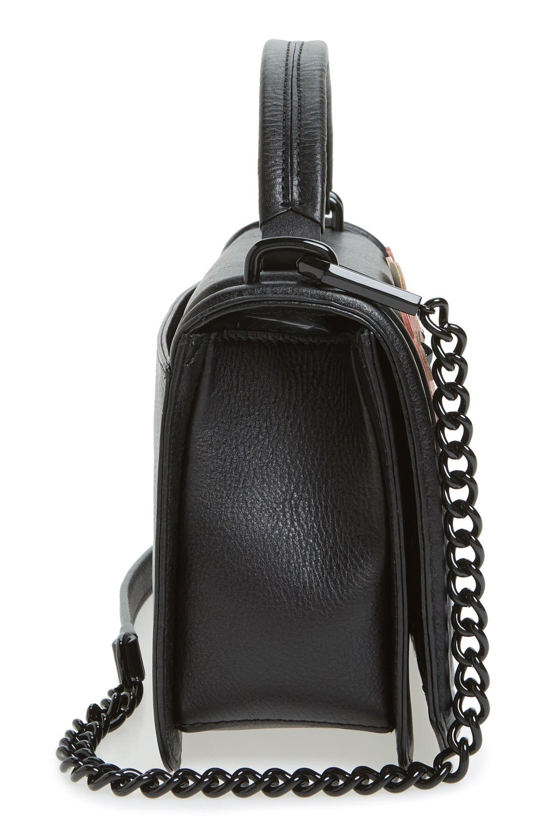 Rebecca Minkoff Love Floral Appliqué Crossbody Bag, Alternate, color, 