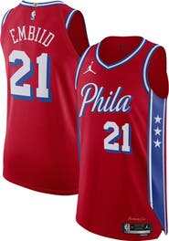 Jordan Brand Men's Jordan Brand Joel Embiid Red Philadelphia 76ers Authentic Player Jersey - Statement Edition