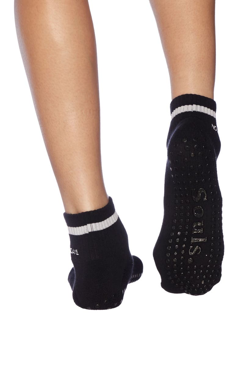 Souls. Embroidered Ankle Grip Socks, Alternate, color, Black