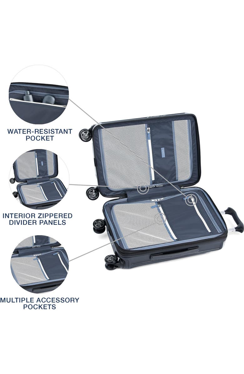 TRAVELPRO Platinum Elite Hardside Expandable Compact Carry-on with Laptop Pocket 20-Inch Spinner, Alternate, color, Shadow Black
