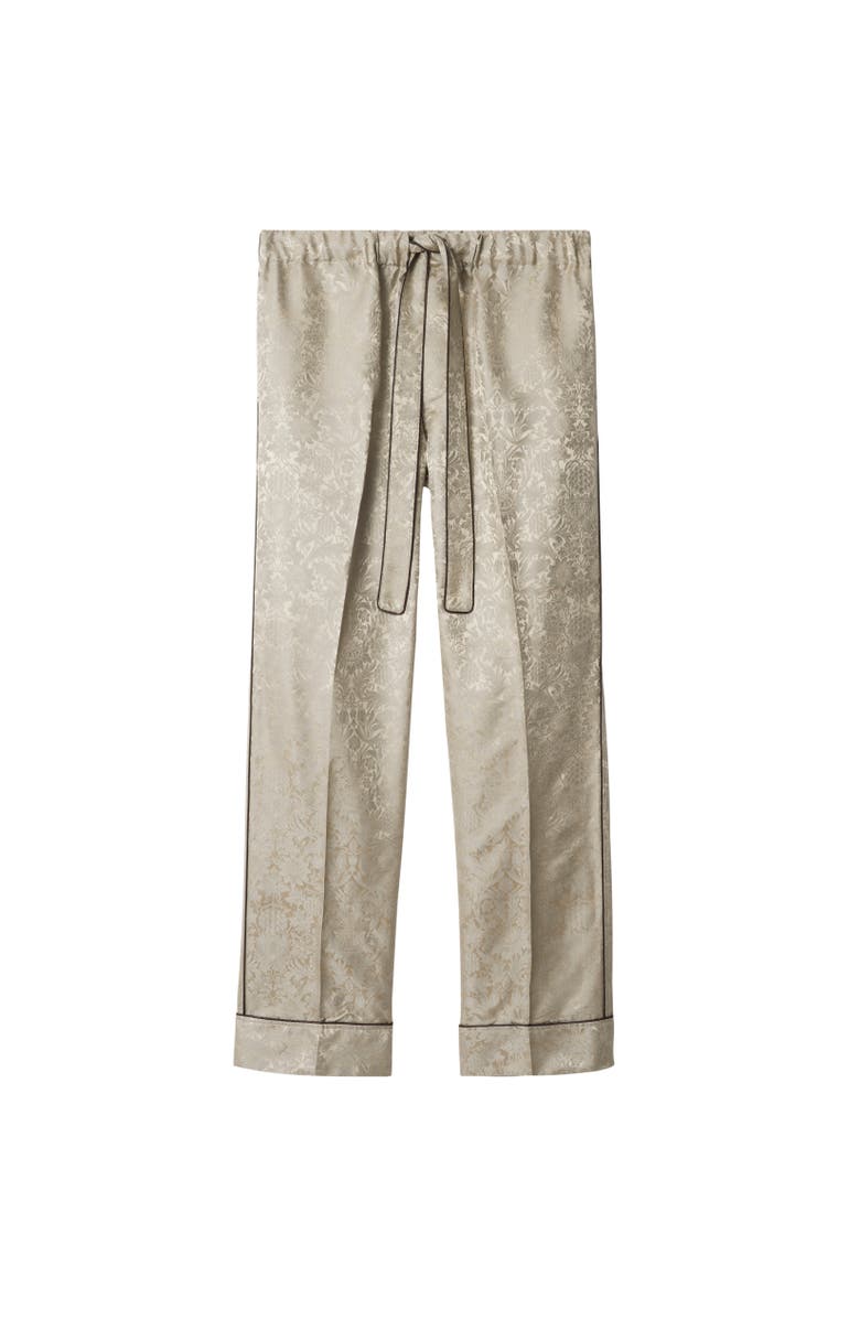 Burberry Sunflower Silk Pyjama Trousers, Alternate, color, Taupe Beige