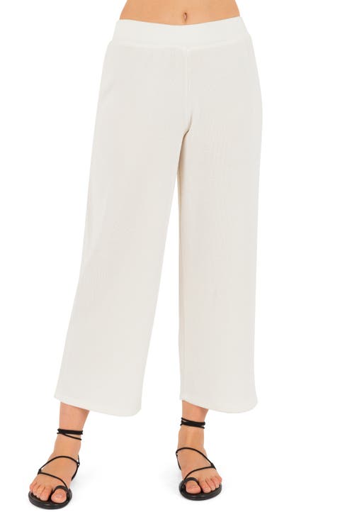 Positano Rib Ankle Wide Leg Pants