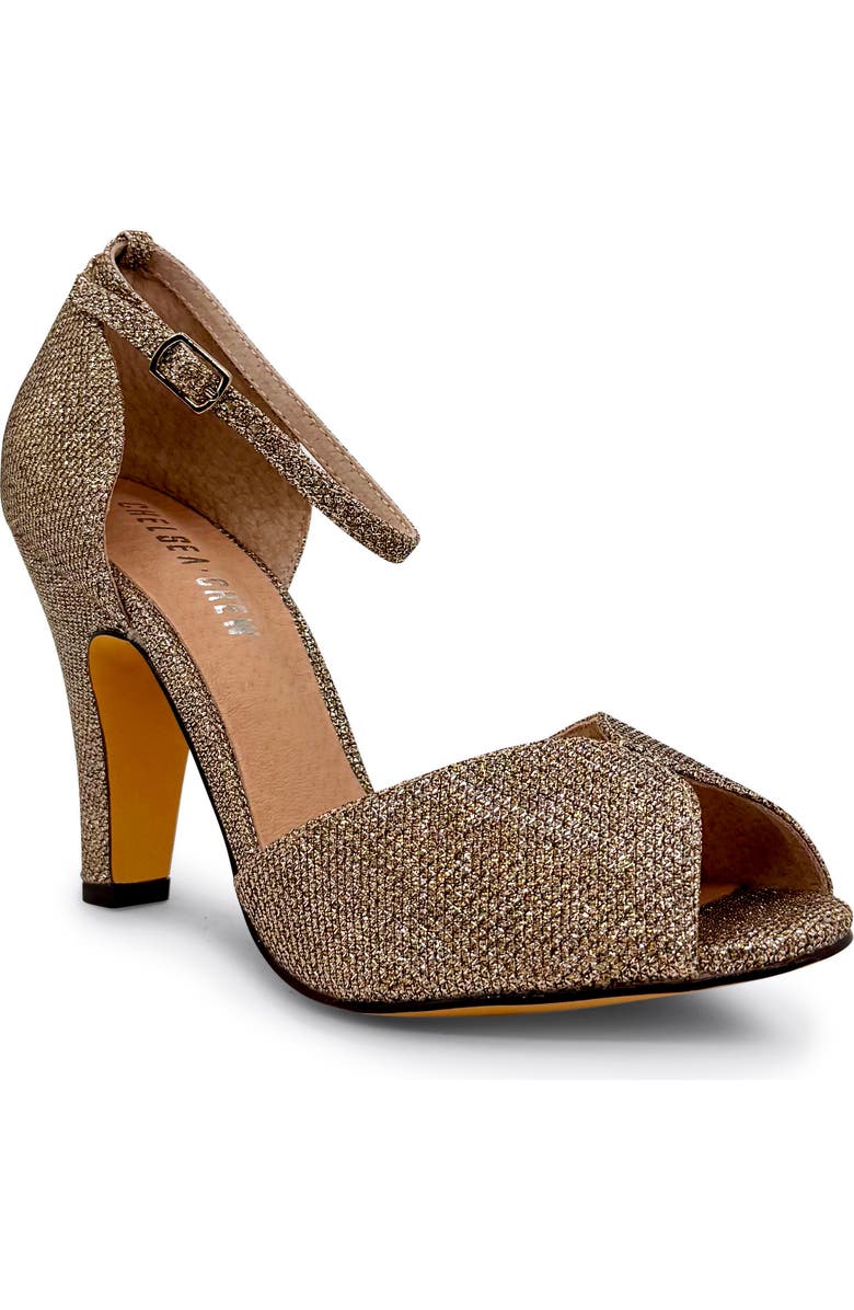 CHELSEA CREW Lola Metallic Ankle Strap Sandal, Main, color,