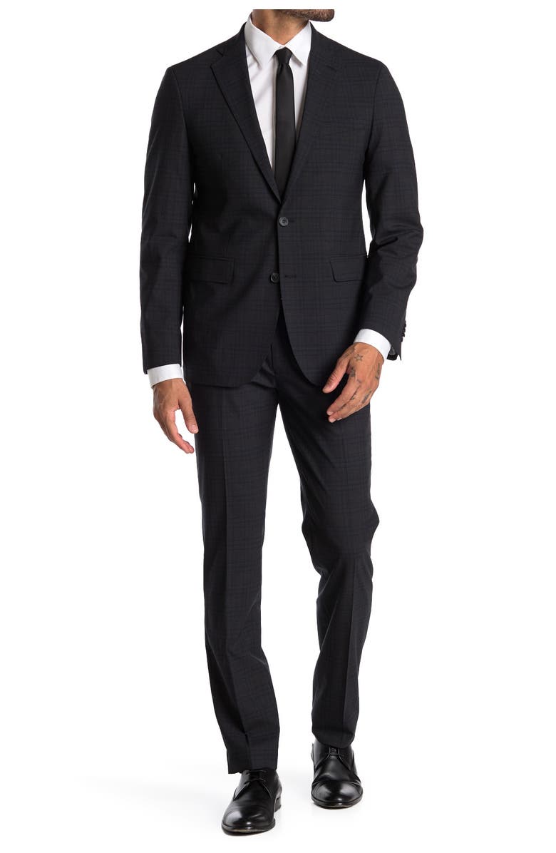 Cole Haan Two Button Notched Lapel Trim Fit Suit, Main, color,