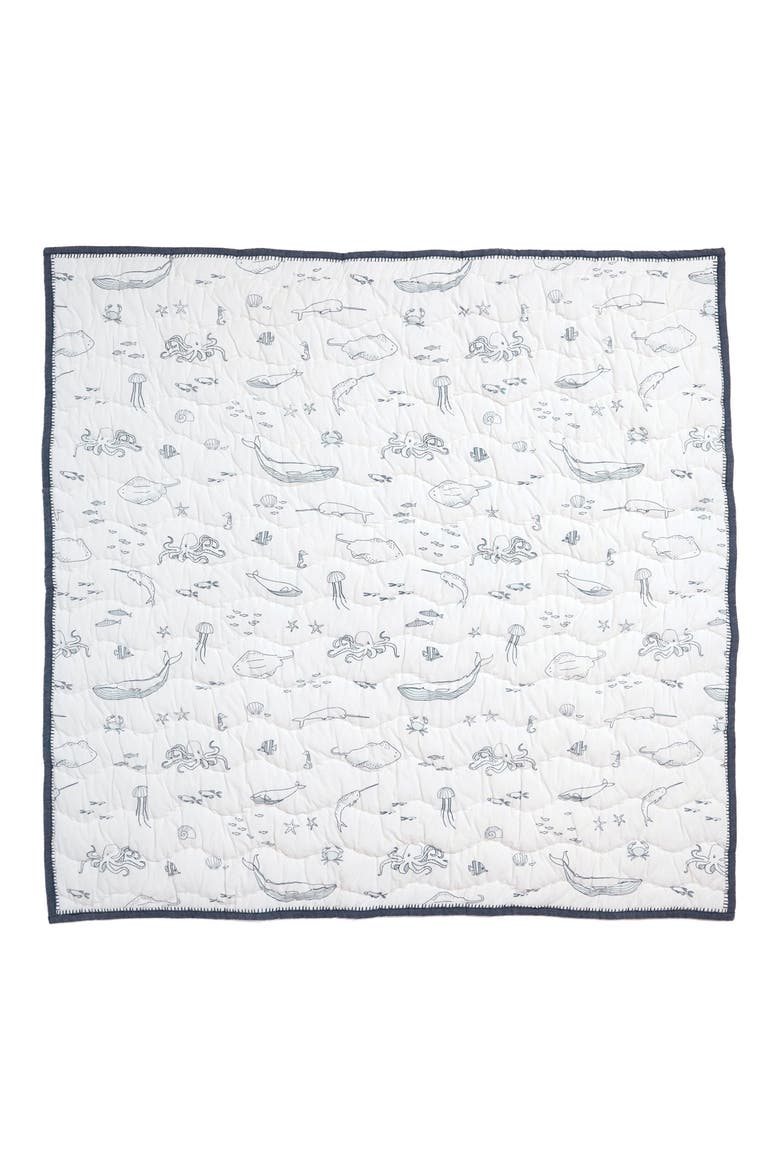 Chambray Blanket, Alternate, color, IVORY/ NAVY