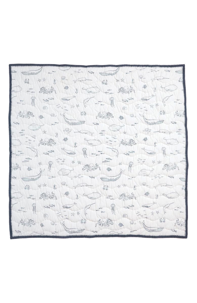 Pehr Chambray Blanket, Alternate, color, Ivory/ Navy