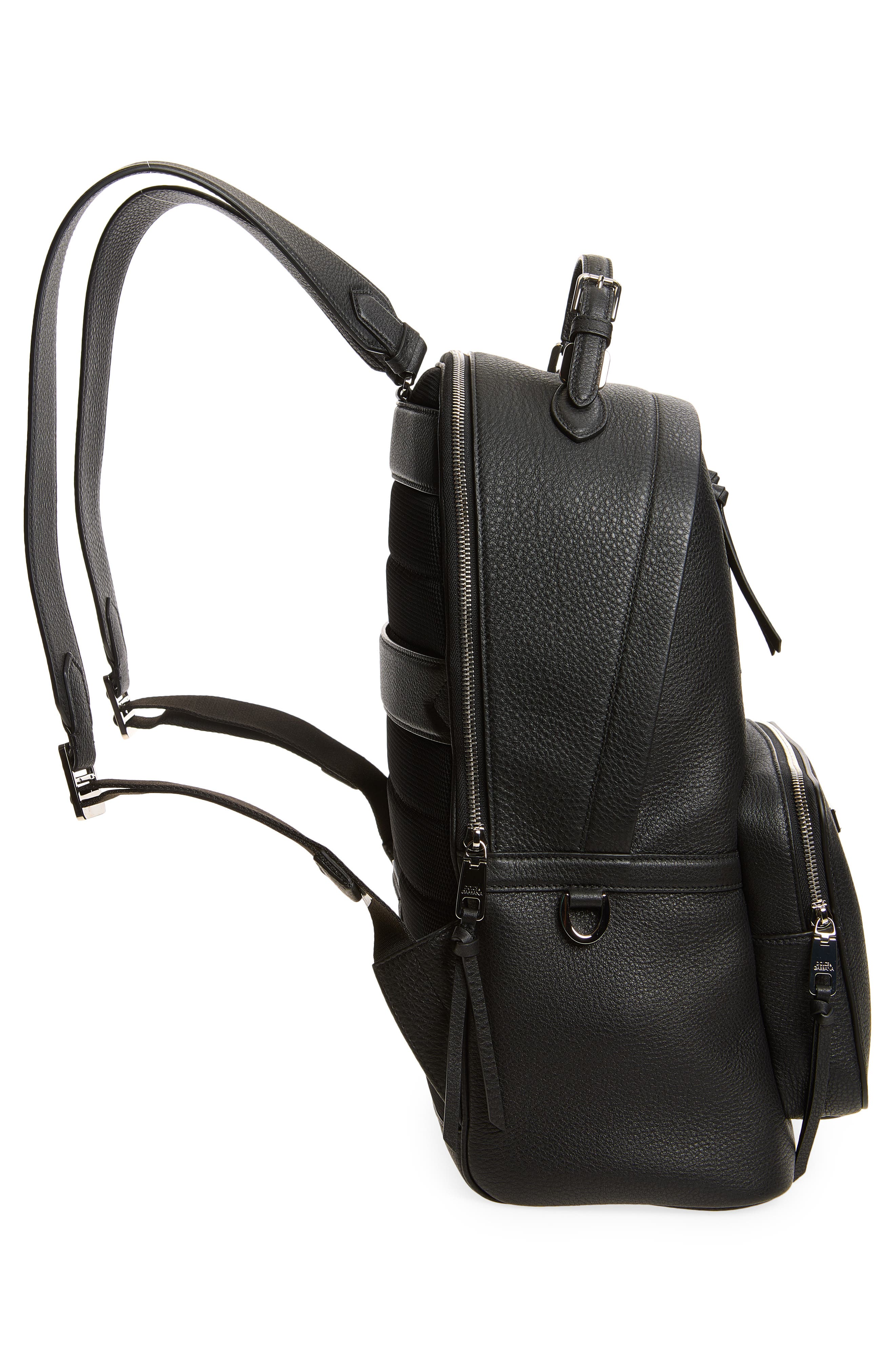 Vittoria Leather Backpack, Alternate, color, 80999 NERO