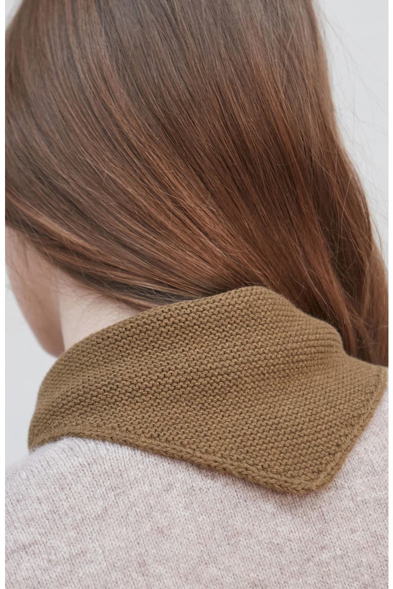 Cotton Garter Knit Mini Neckerchief, Alternate, color, Caramel