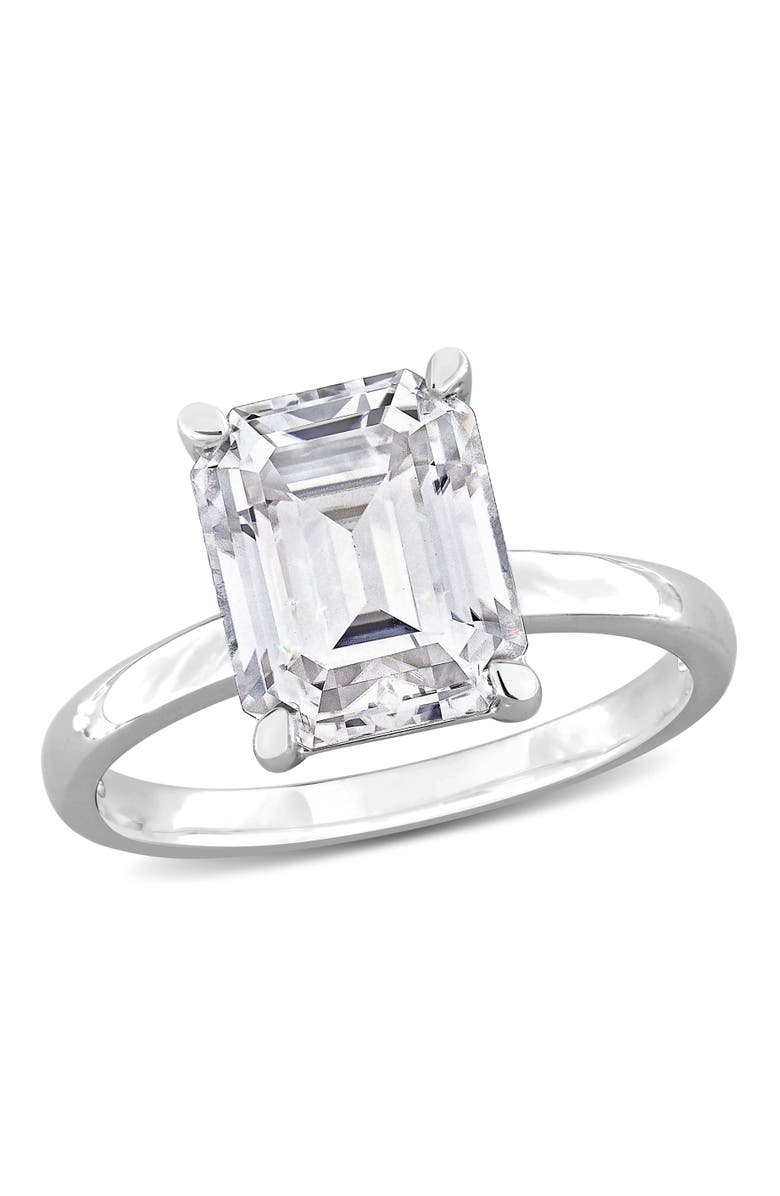 Julianna B. Moissanite Octagon Solitaire Ring, Main, color, Sterling Silver