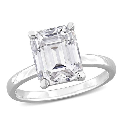 Moissanite Octagon Solitaire Ring