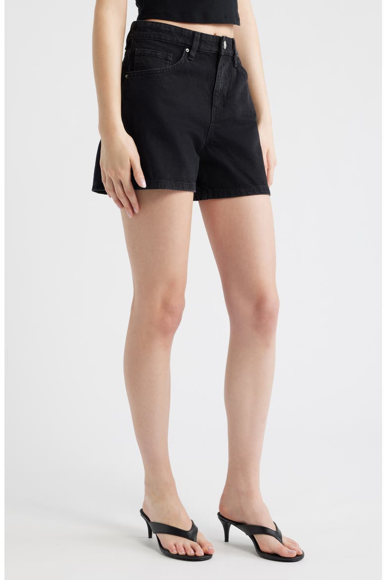 Denim Shorts, Alternate, color, BLACK DENIM