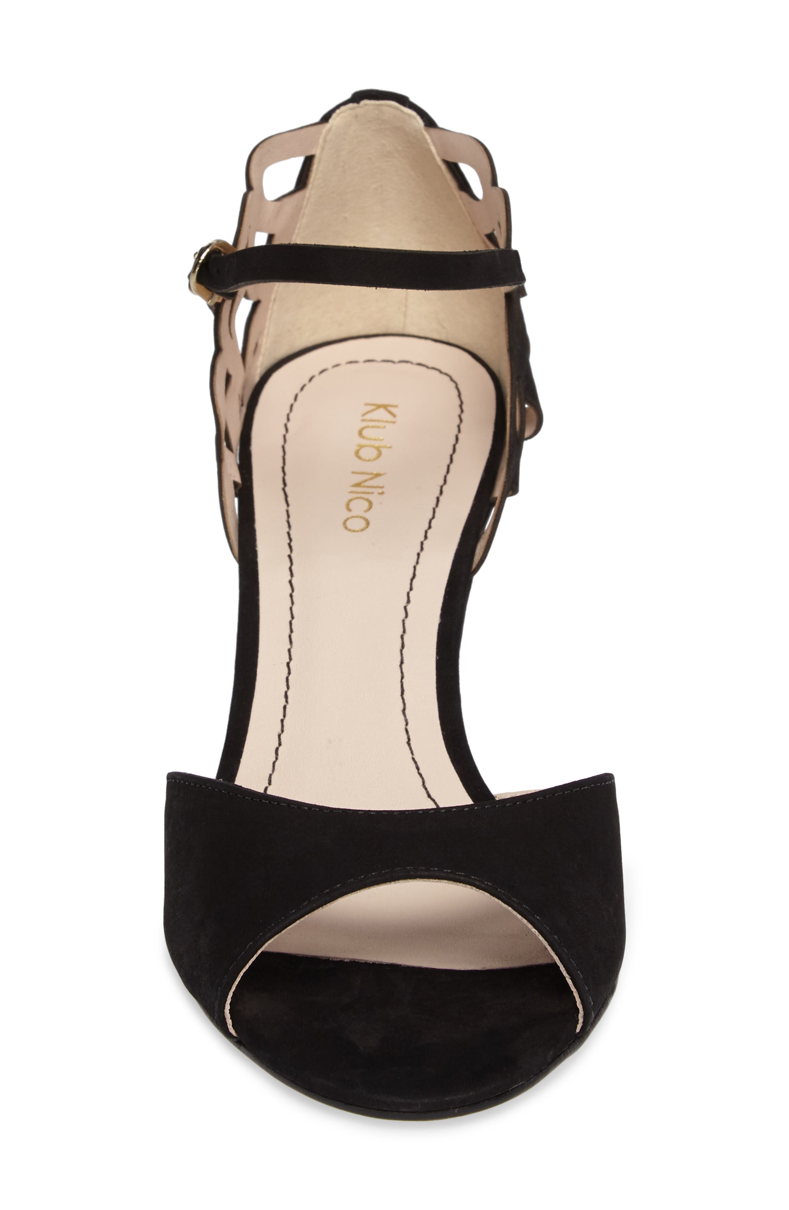Karina Cutout Sandal, Alternate, color, BLACK NUBUCK LEATHER