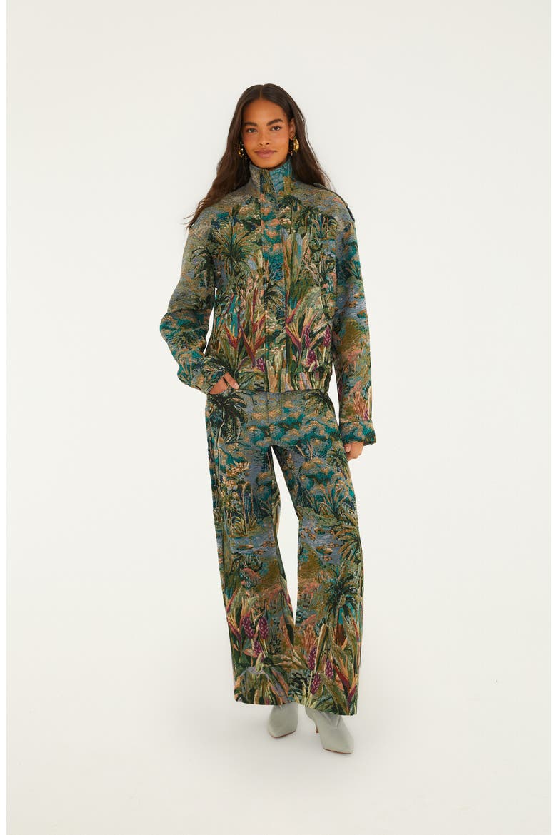Petricor Jacquard Wide Leg Pants, Alternate, color, GREEN